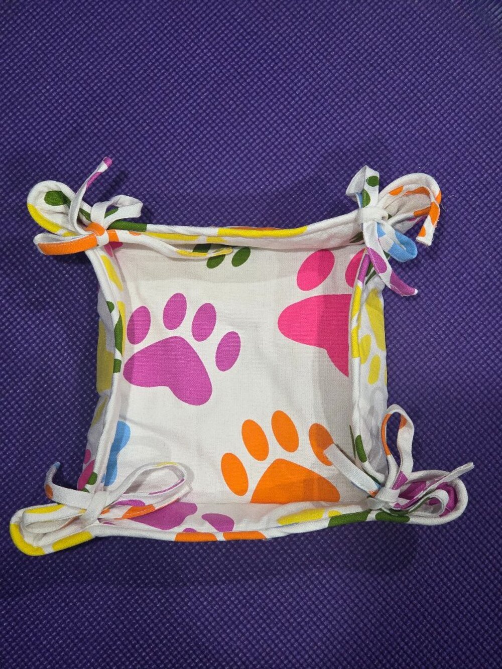 Paw Print Collapsible Fabric Basket / Valet Tray